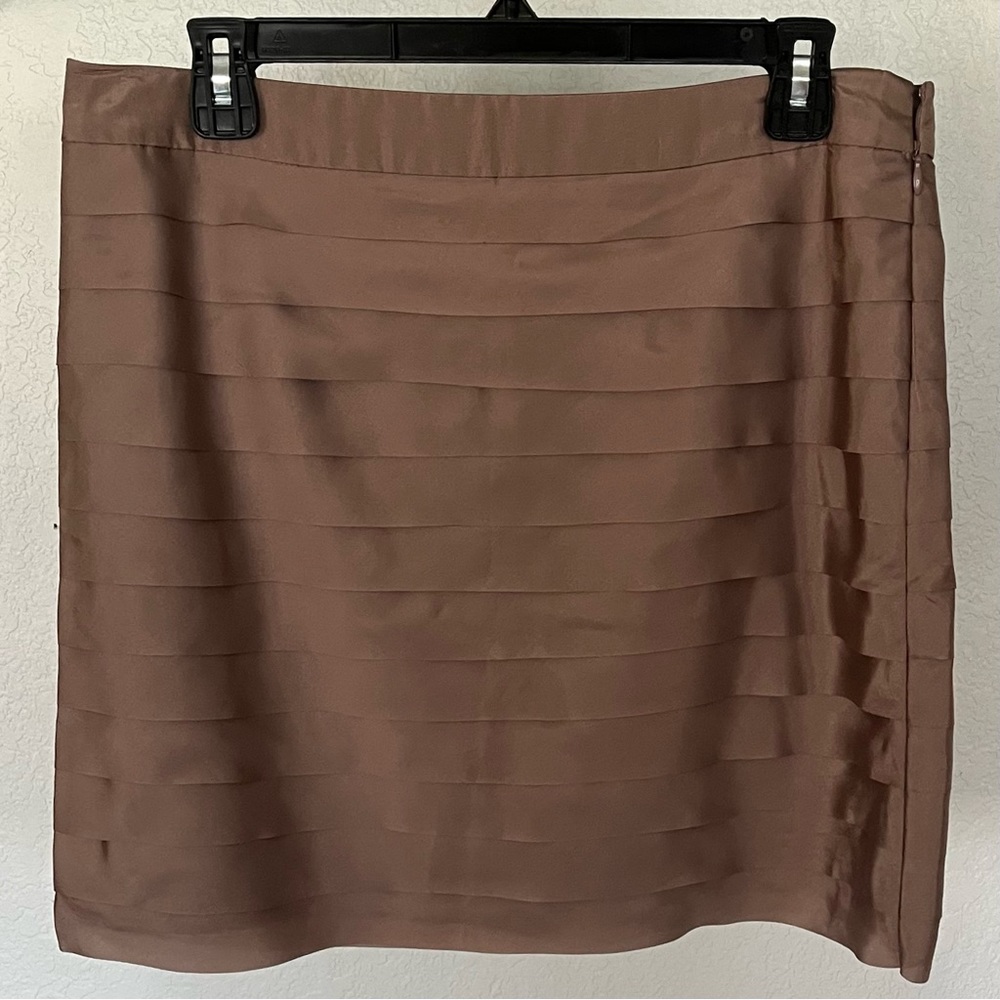 NWT Loft Dusty Rose Silk Tiered Mini Skirt